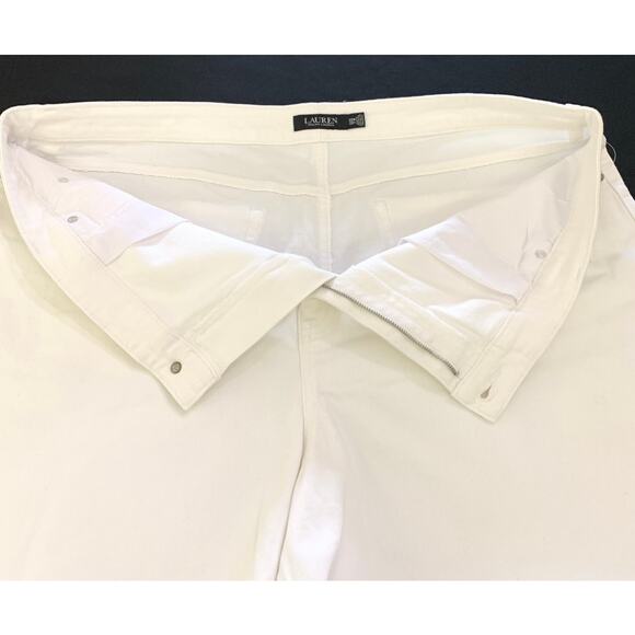 Lauren Ralph Lauren Womens White Shorts Plus Size 22W Raw Fringe Hem High Rise - Picture 10 of 14